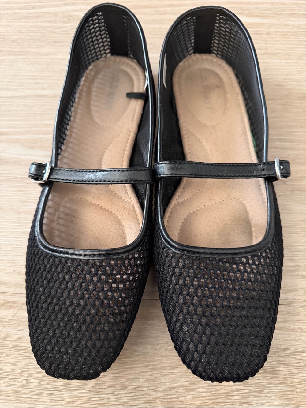 Old Navy Black Mesh Mary Jane Flats with Strap
